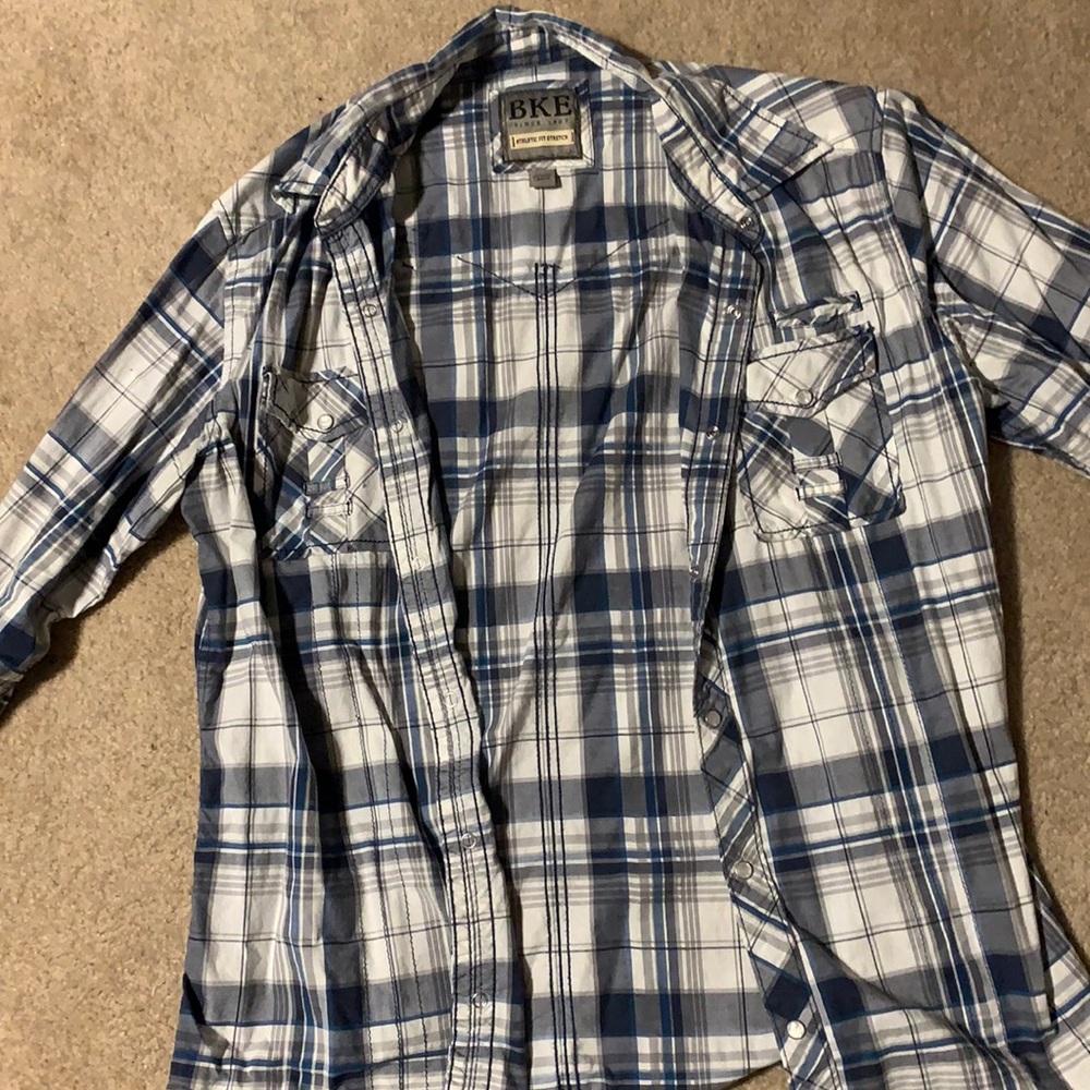 BKE brand plaid button up